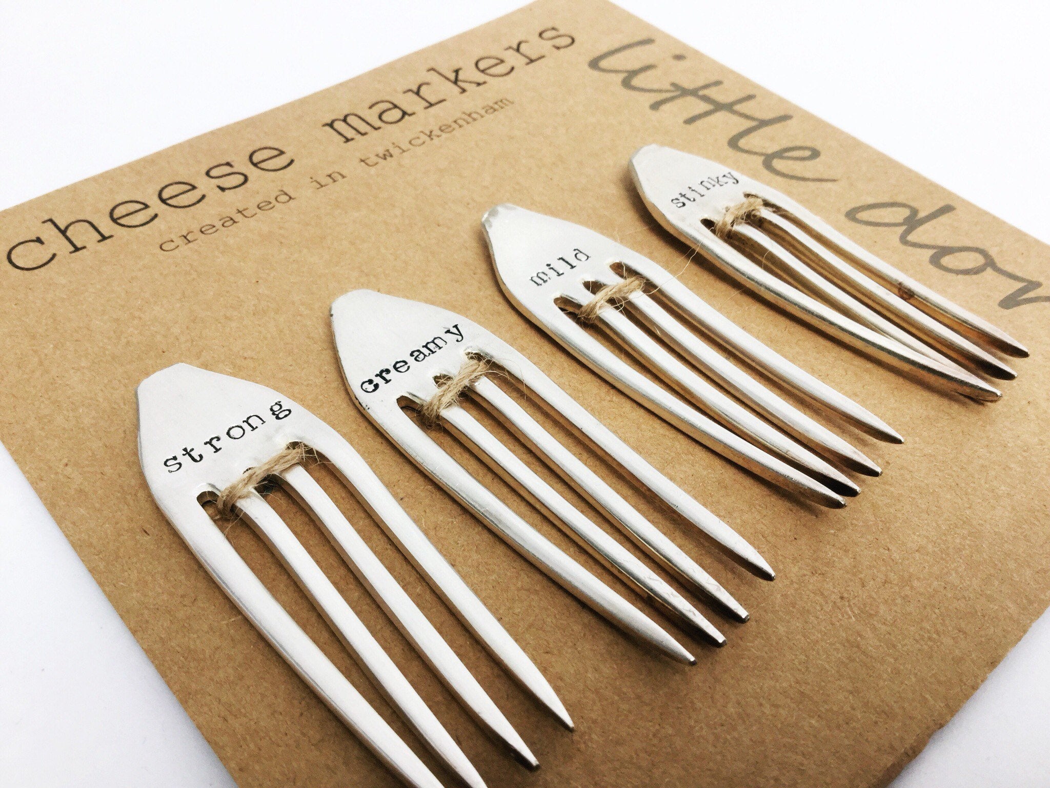 cheese markers, vintage and silver plated cheese forks little doris