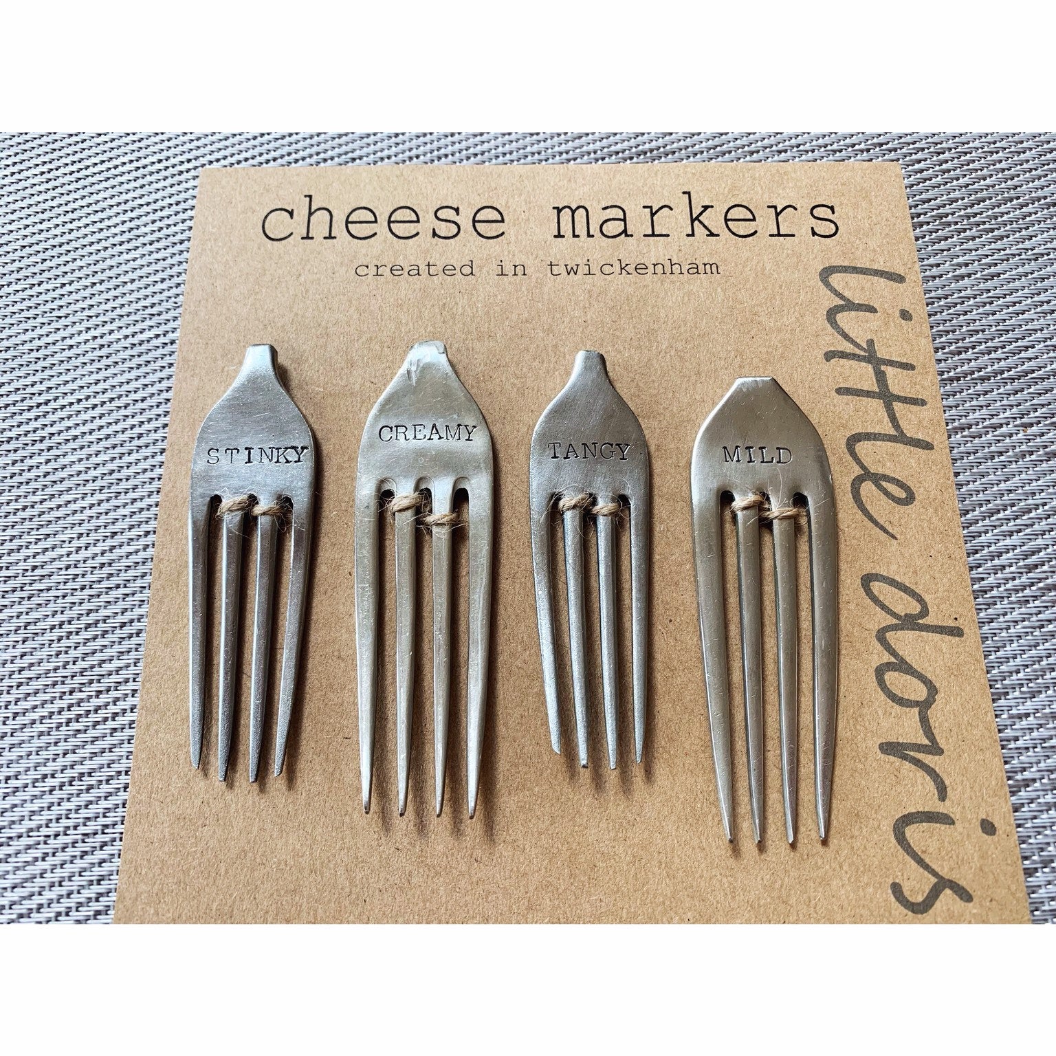 Cheese markers, vintage and silver plated cheese forks